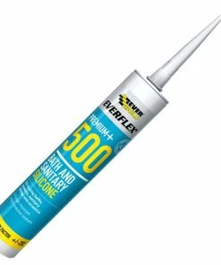 Cheapest 🔥 Everbuild 500WE Bath & Sanitary Silicone Sealant White 295ml (25 Tubes) 🔔