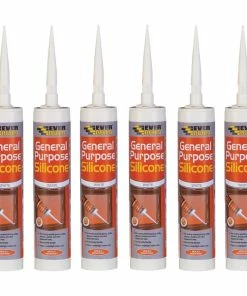 Best Sale 🎁 Everbuild 6GPSWE General Purpose Silicone White 280ml 6 Tubes 😍